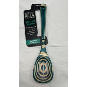 Baltique Slotted Spoon Birchwood Blue and Tan